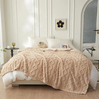 CozyLuxe - Couverture en Laine de Mouton Luxe pour Chambre à Coucher