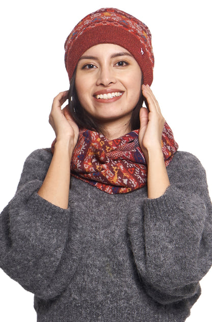 AlpacaFit Beanie - Luxe Jacquard Bonnet en 100%