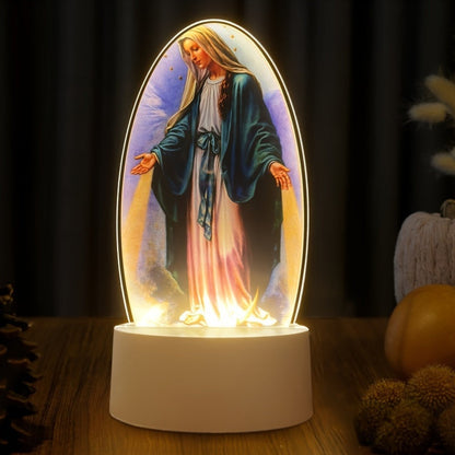 DivineGlow Veilleuse - LED Vierge Marie avec Acrylique