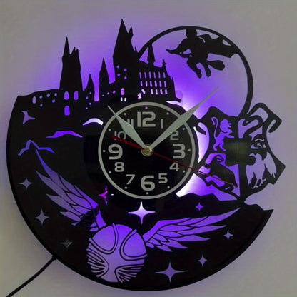 Horloge murale en vinyle LED Floroux - Parfait pour décoration de salon, chambre, cuisine et bureau | Idéal comme cadeau pour un anniversaire, la fête des mères et Halloween