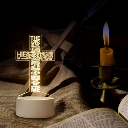 CrossGlow - Lampe de nuit LED 3D en acrylique avec USB
