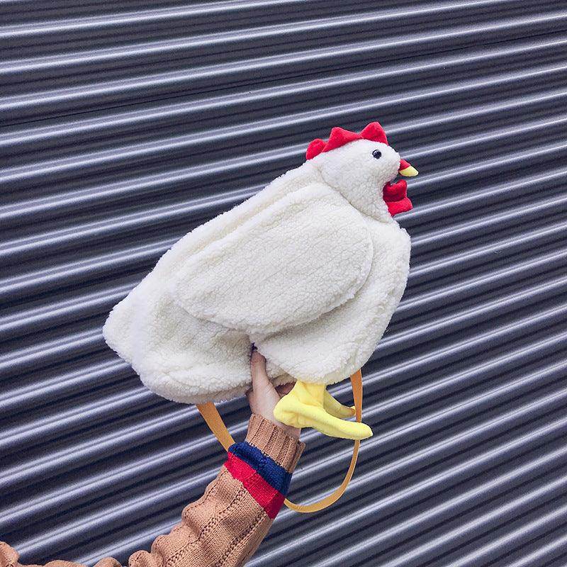 Floroux - Sac à bandoulière en peluche mignon au design de poulet pour un usage quotidien