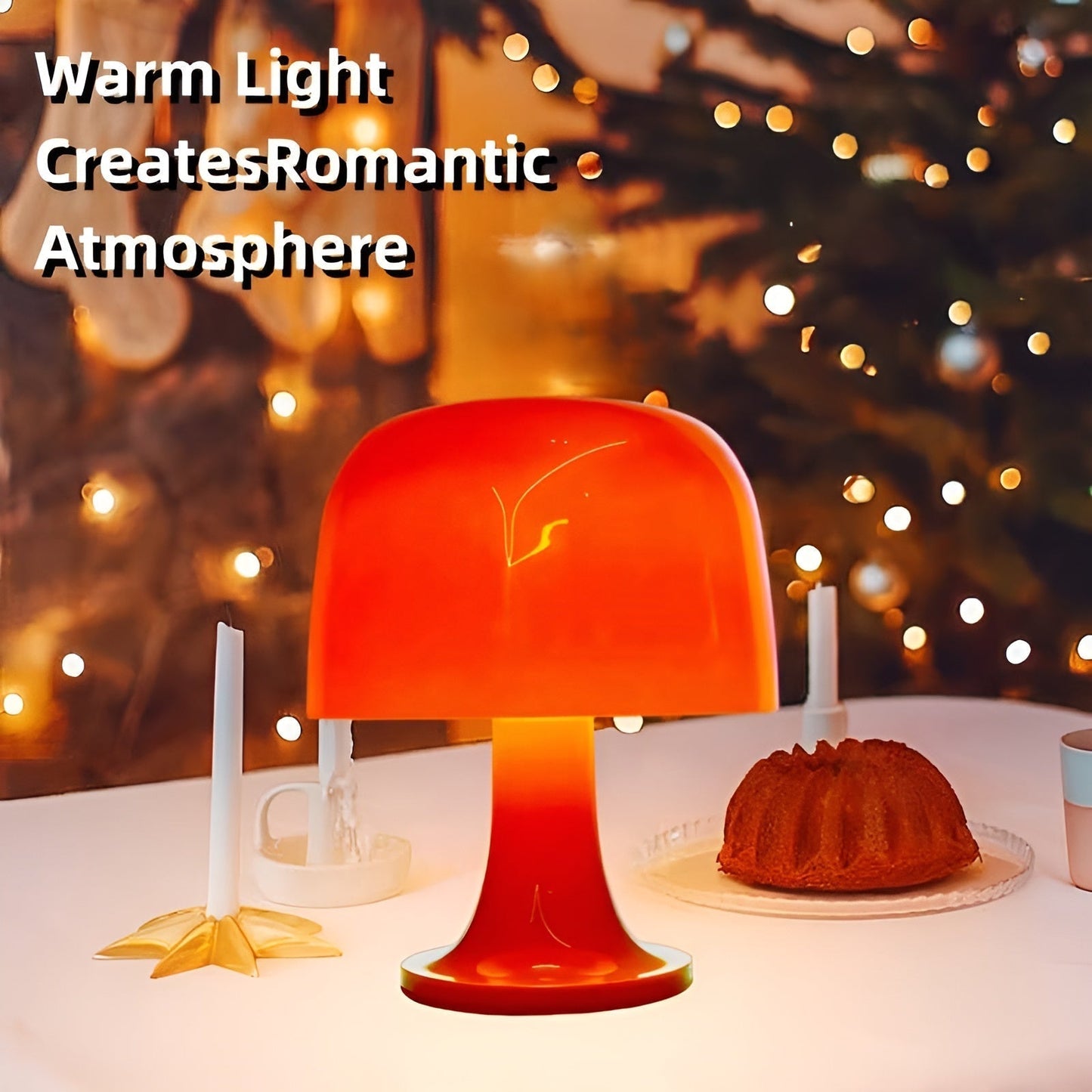 Lampe Vintage Chic Champignon avec LED Dimmable et Alimentation USB