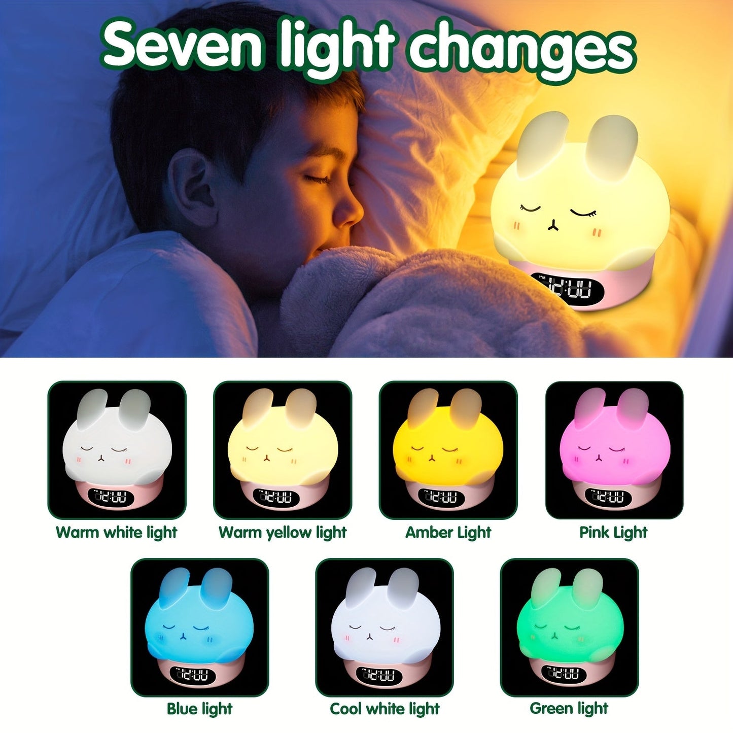 BunnyGlow - Lampe de nuit magique avec réveil
