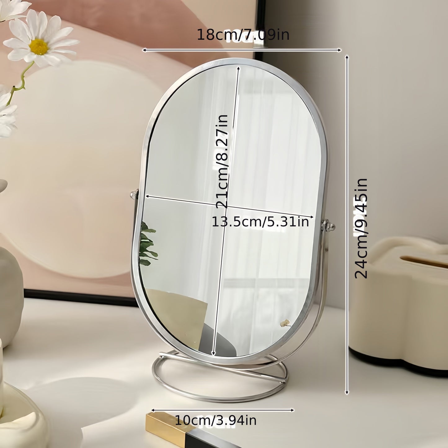 360° Look – Miroir de Maquillage Élégant pour Chaque Angle