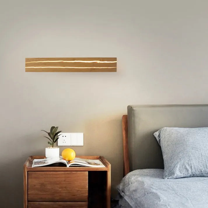 Floroux - Applique LED élégante avec un motif de fissure unique en bois
