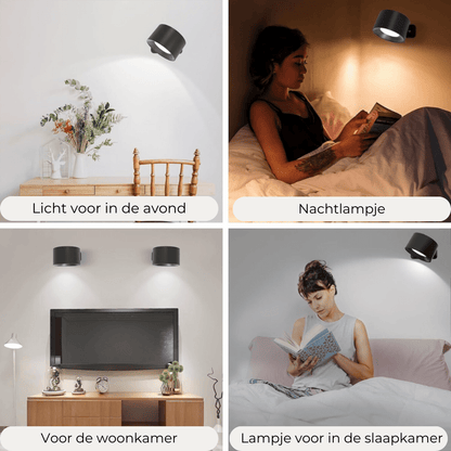 Floroux - Applique sans fil 360° mince | Éclairage moderne rechargeable