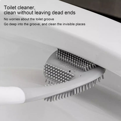 Brosse de toilette en silicone avec poils et support de séchage