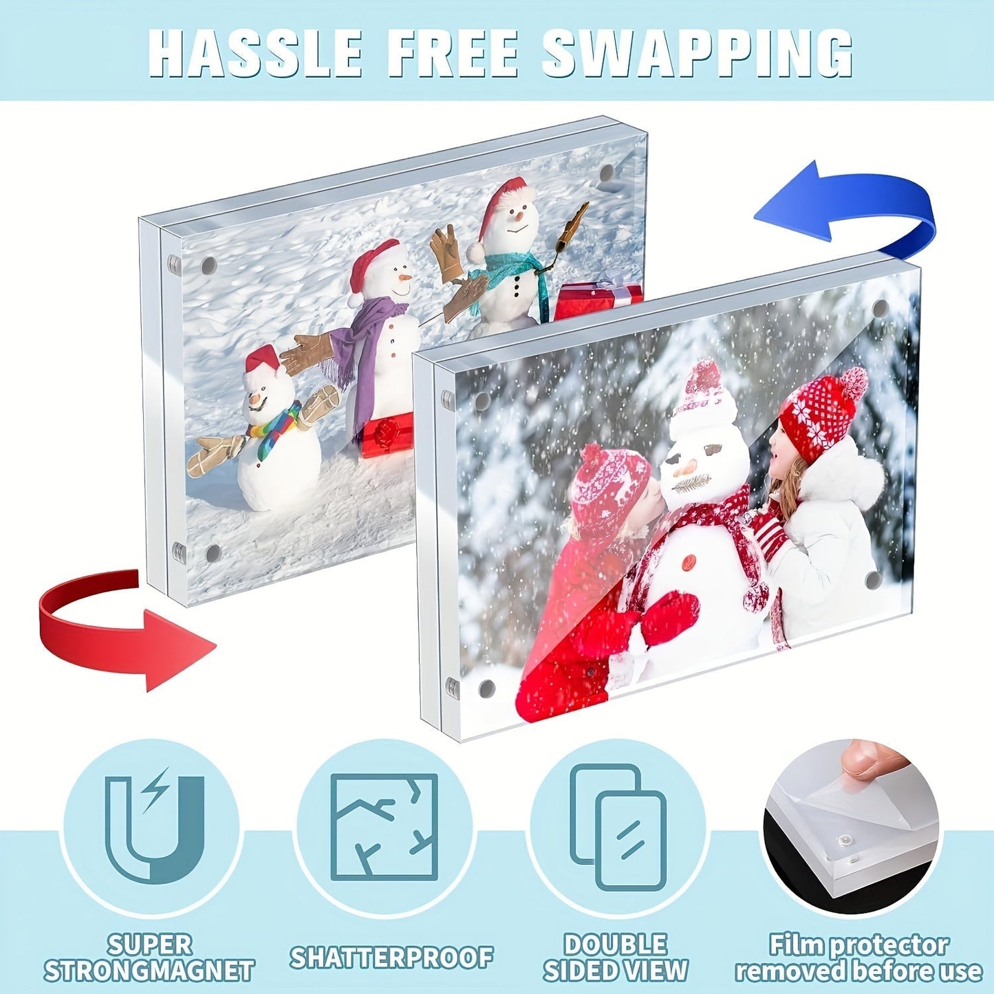 ElegantFrame - Cadre photo en acrylique horizontal pour intérieurs modernes