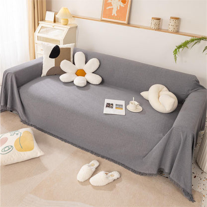 Couverture de canapé / canapé léger en chenille de couleur pure