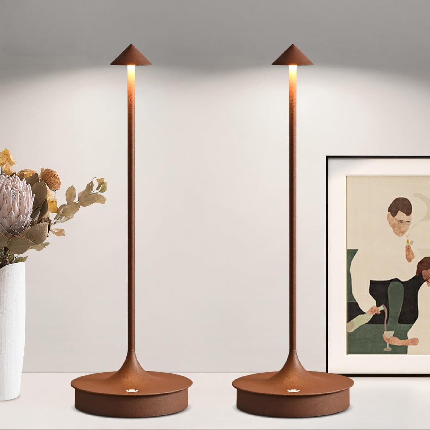 Floroux Lampe de table sans fil - Set de 2 lampes de table à batterie