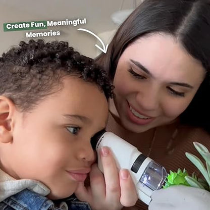 Microscope pour enfants 60-120x avec caméra et 8 lumières LED - Loupe éducative pour jeunes explorateurs
