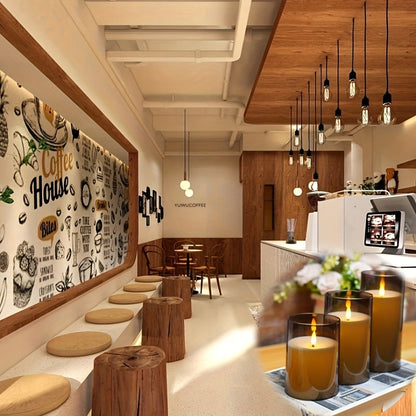 FlamelessGlow – Bougie LED Grise avec Minuterie