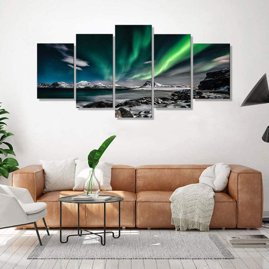 Peinture murale paysage Aurora sur toile 5 pièces