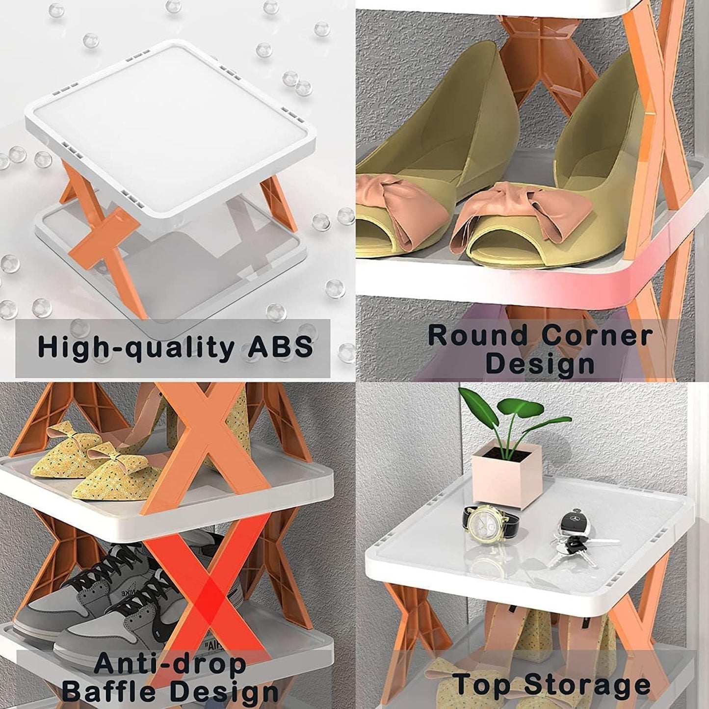 Floroux Organisateur à chaussures 6 niveaux | Étagère gain de place | Rangement à chaussures pour la maison et le couloir