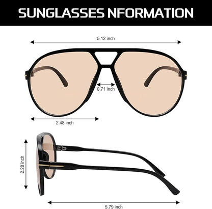 AmaraVision - Lunettes de soleil aviateur rétro grandes