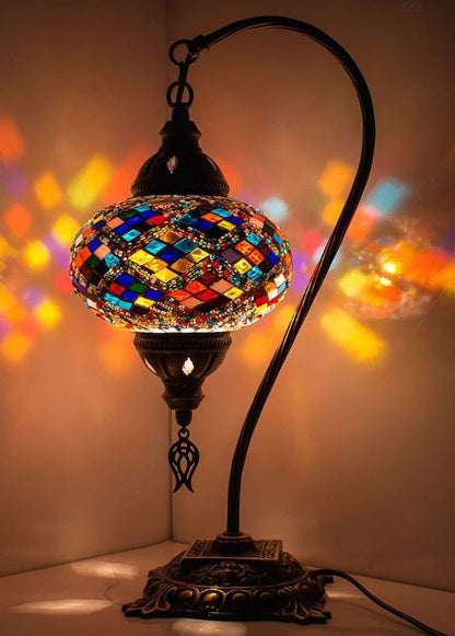 Floroux - Lampe de table en mosaïque faite à la main - Morceaux de verre colorés