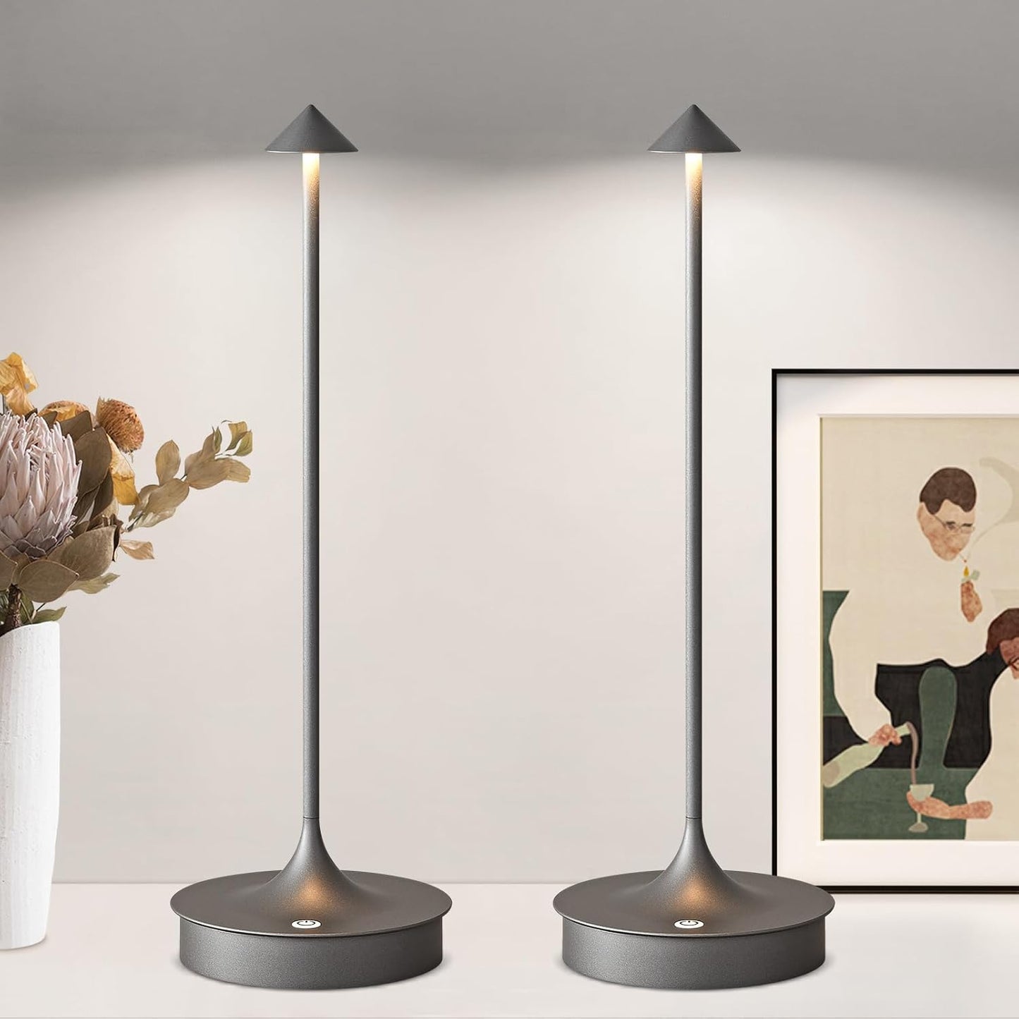 Floroux Lampe de table sans fil - Set de 2 lampes de table à batterie