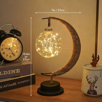 Floroux GLOBE – Lampe en verre lune chaude et confortable pour une atmosphère de rêve