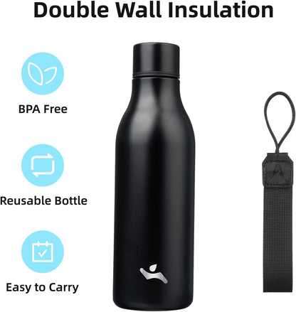 CoolFlow – Bouteille d'eau en acier inoxydable élégante avec poignée