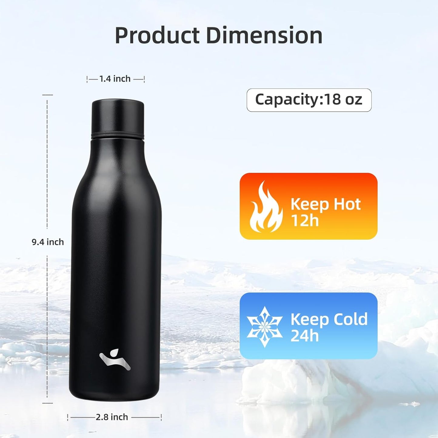 CoolFlow – Bouteille d'eau en acier inoxydable élégante avec poignée