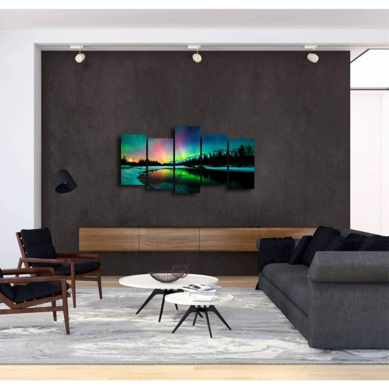 Peinture murale en toile Aurora 5 pièces