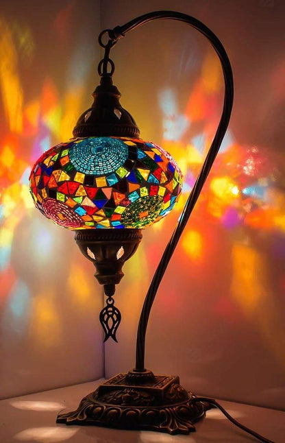 Floroux - Lampe de table en mosaïque faite à la main - Morceaux de verre colorés