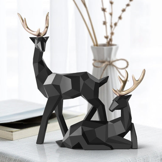Floroux Abstract Deer Figures in Pair | Modern Design | High-Quality Home Décor