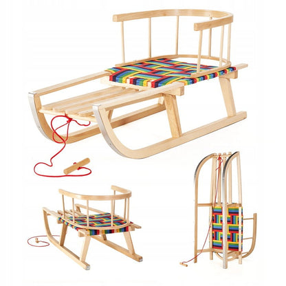 SnowGlide Sled - Chaise pour Enfant en Bois et Tissu