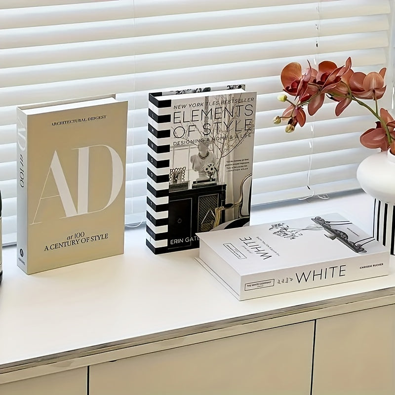 ChicDecor - Ensemble de 3 Livres Élégants pour le Style Intérieur