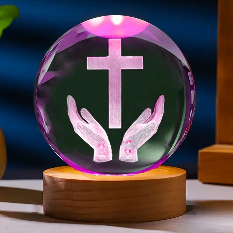 CrystalGlow Lampe - Élégante lampe de nuit 3D en cristal