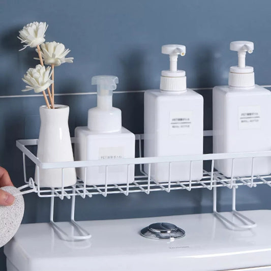 Étagère de rangement murale auto-adhésive pour salle de bain/toilette