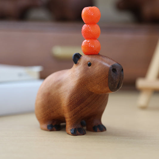 Floroux Capybara Wooden Figurine Handmade | Unique Home Decor | Sustainable Design