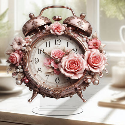 BohoBloom Horloge - Horloge mural floral vintage pour la table