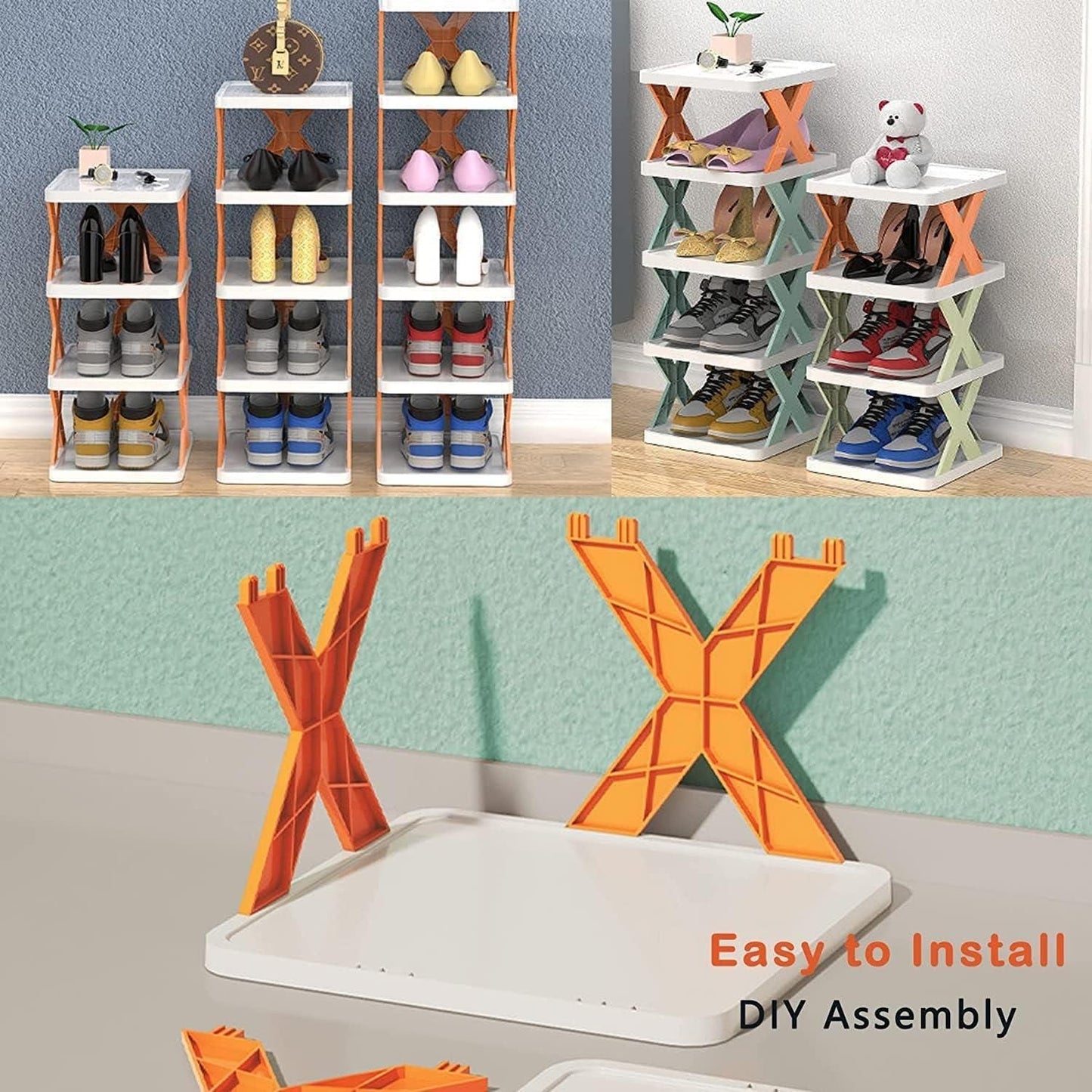 Floroux Organisateur à chaussures 6 niveaux | Étagère gain de place | Rangement à chaussures pour la maison et le couloir