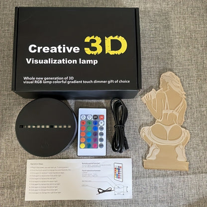 DecoLamp - Élégante lampe de table 3D avec options de couleur