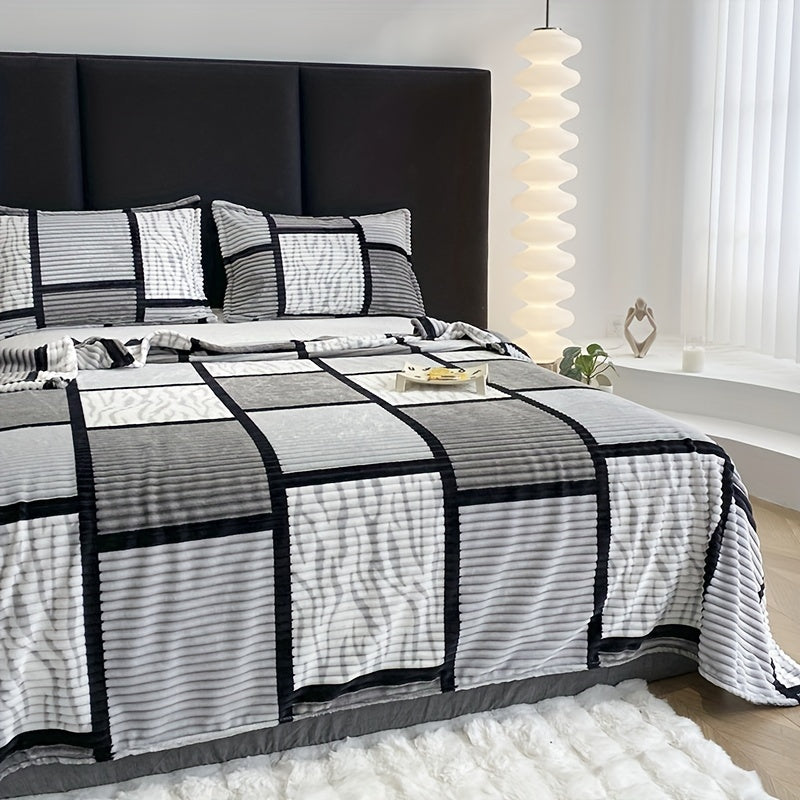 Doudoune en peluche de luxe avec imprimé rayé tendance - Confort ultime