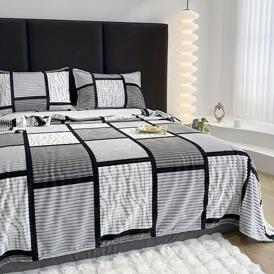 Doudoune en peluche de luxe avec imprimé rayé tendance - Confort ultime