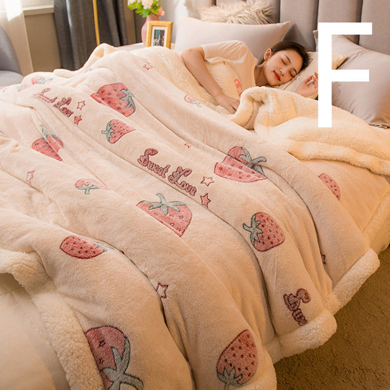 Floroux - Couverture en laine douillette réversible