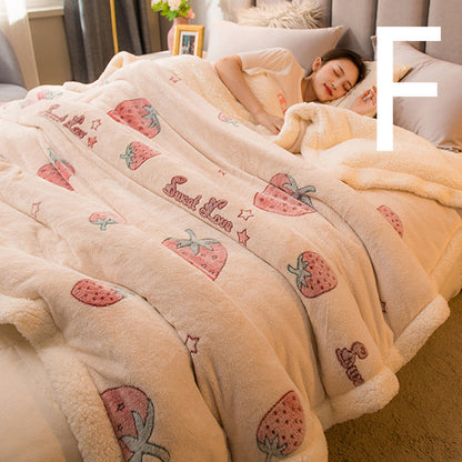 Floroux - Couverture en laine douillette réversible