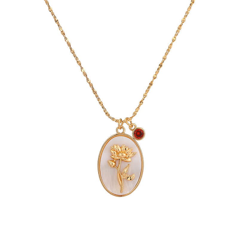 Aurora Pierre de Naissance et Fleurs de Naissance Collier – Un Bijou Personnel pour Mes Chers Gens