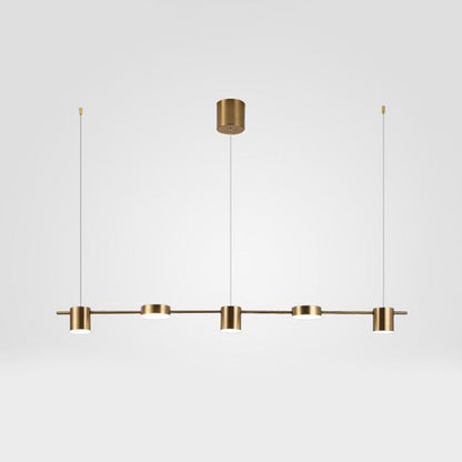 LumiModern – Suspension en aluminium noir/or à 3 ou 5 lumières
