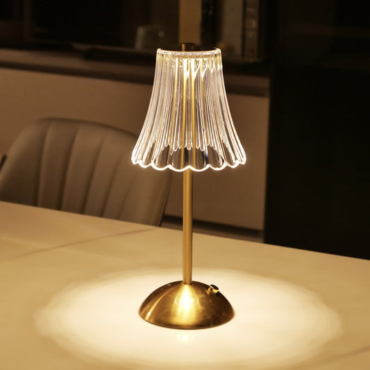 Crystaluxe Lampe - Lampe de Table LED en Cristal avec Fonction Tactile