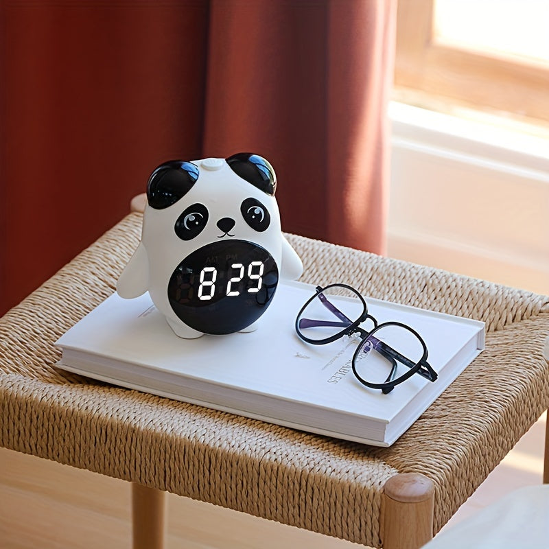 PandaGlow Horloge - Réveil Mignon Rechargeable avec Température