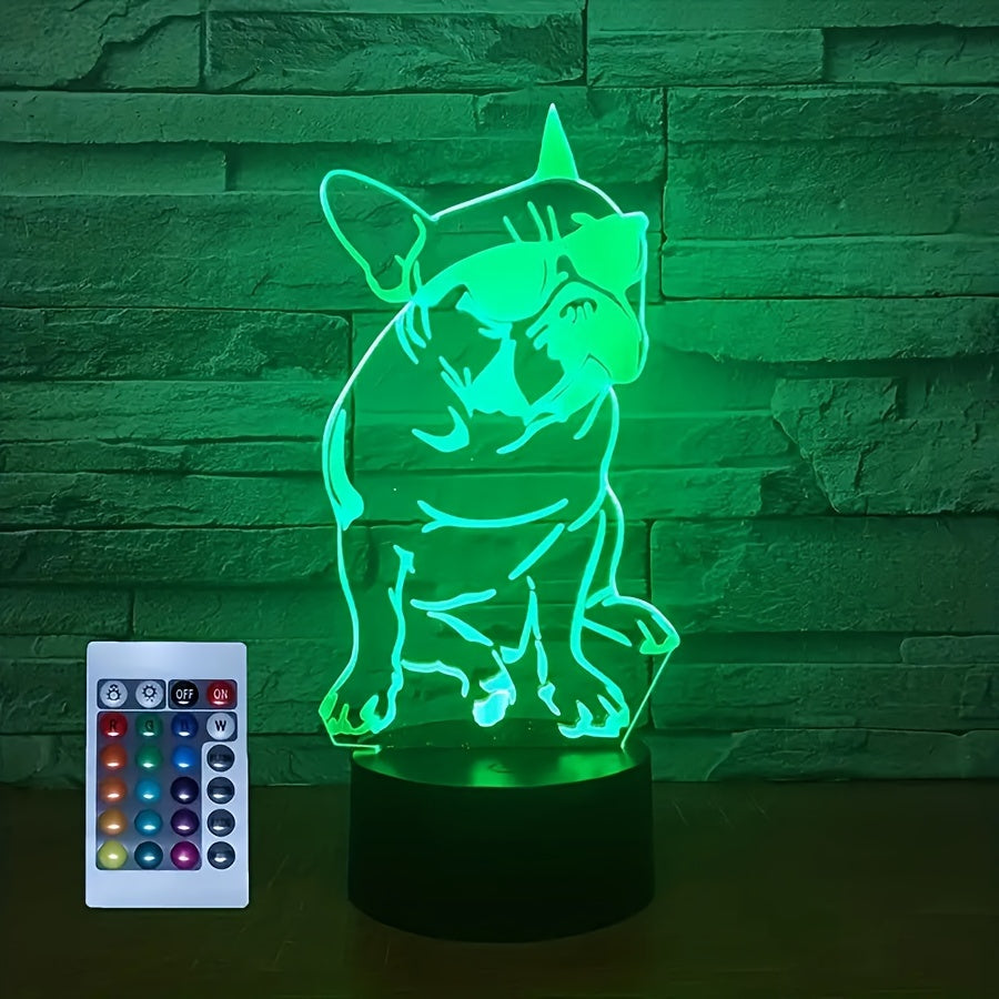 DecoBulldog - Lampe Bulldog Français 3D avec Couleurs