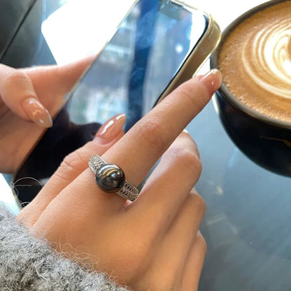 Bague Perle Plissée Vintage Élégante - Elara