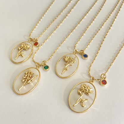 Aurora Pierre de Naissance et Fleurs de Naissance Collier – Un Bijou Personnel pour Mes Chers Gens