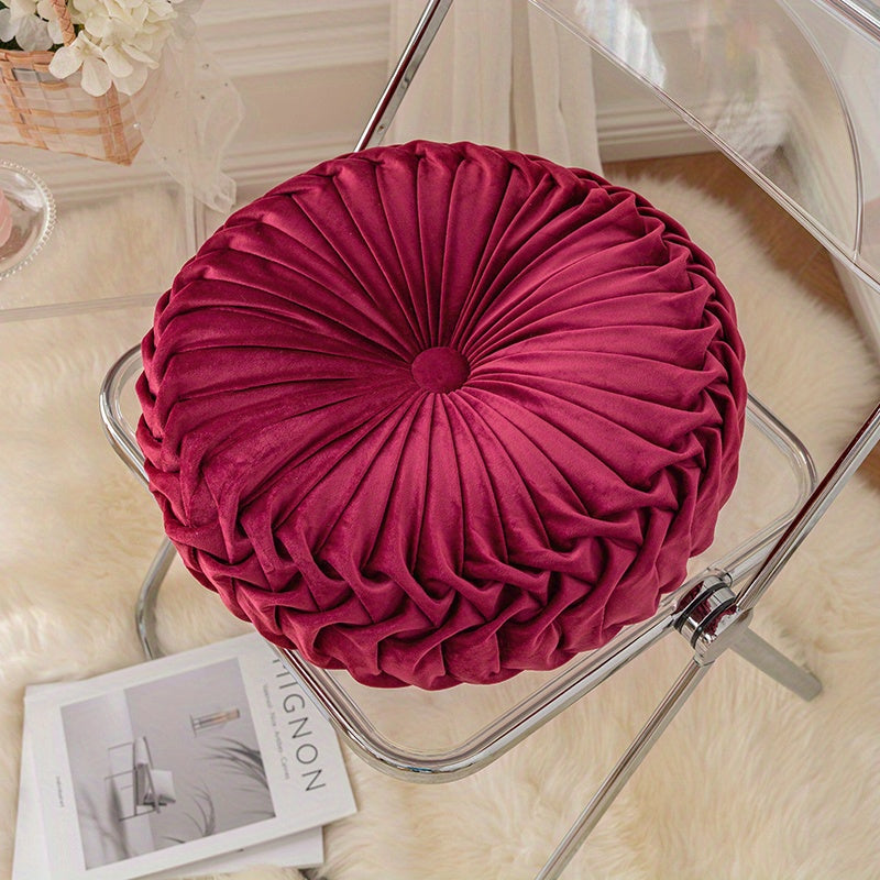 Floroux - Housse de coussin rond en velours pour canapé, tatami, salon et décoration de bureau