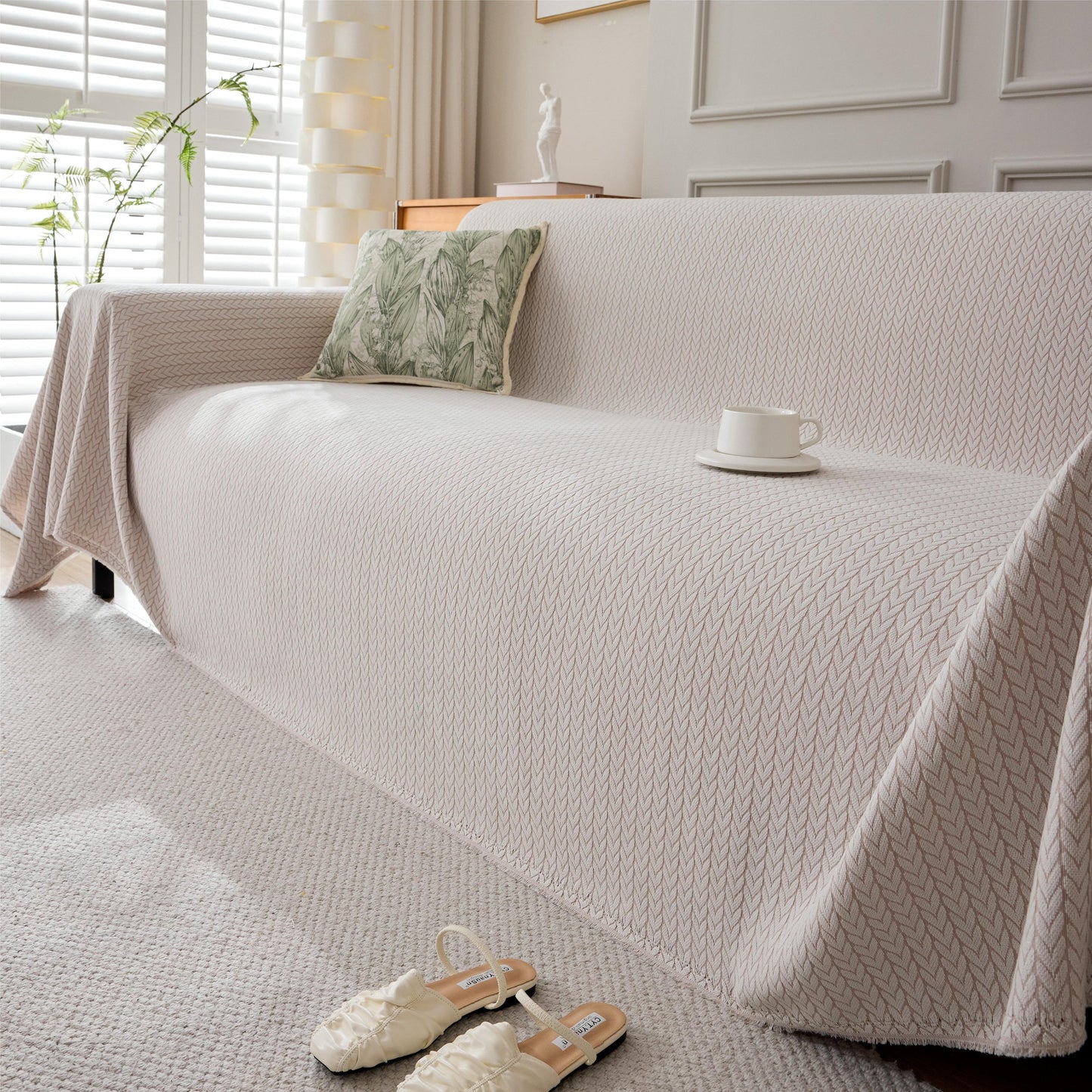 Couverture de canapé en douce avec motif de blé