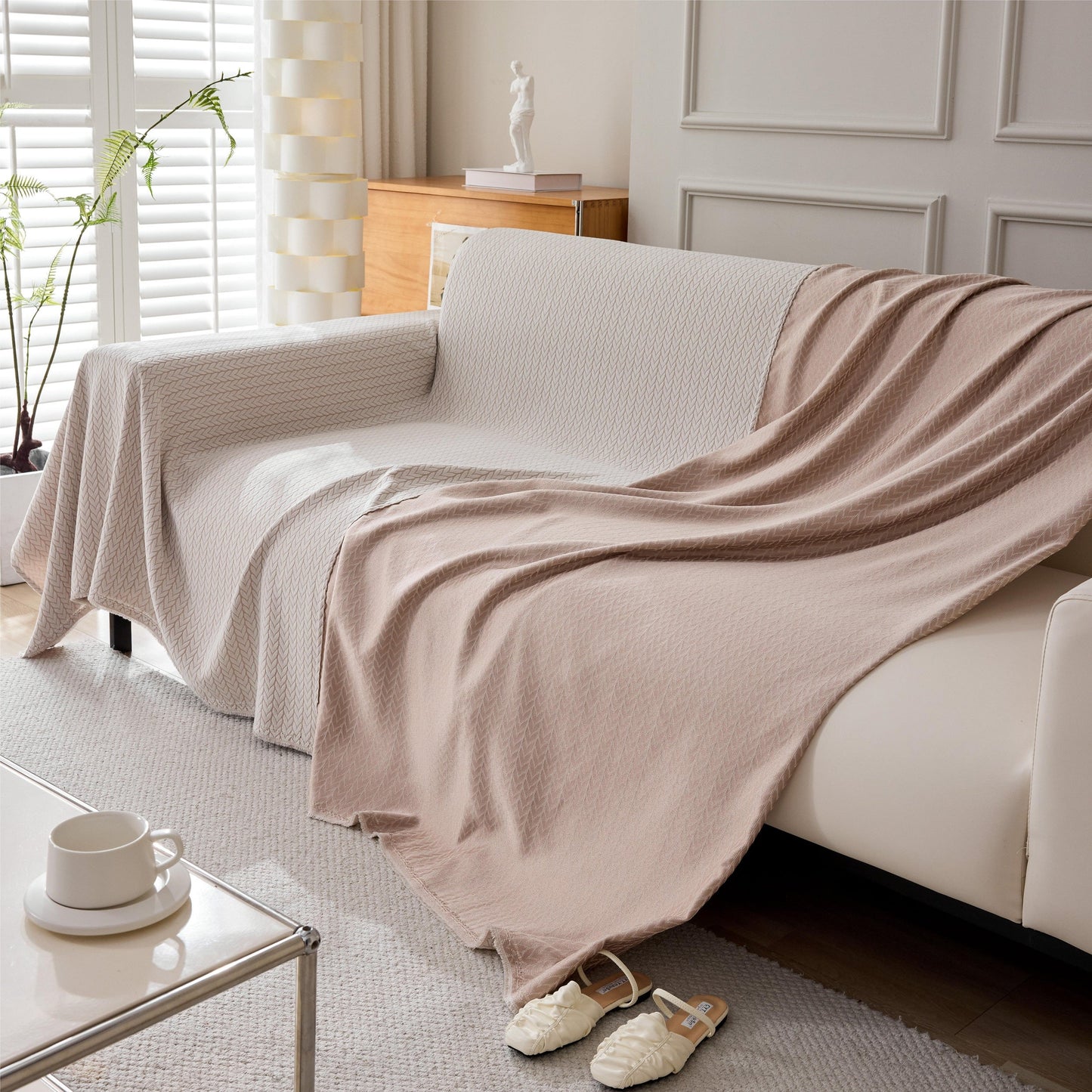 Couverture de canapé en douce avec motif de blé